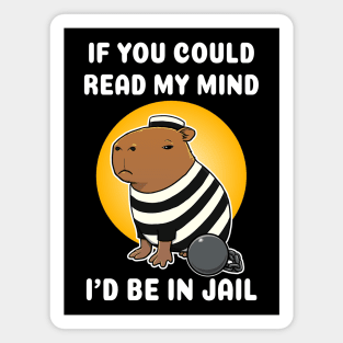 If you could read my mind I'd be in jail Capybara Jail Magnet